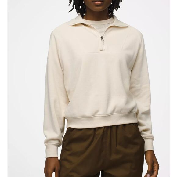 NWT prAna Cozy up Pullover XL Oatmeal Ivory White - Picture 1 of 5